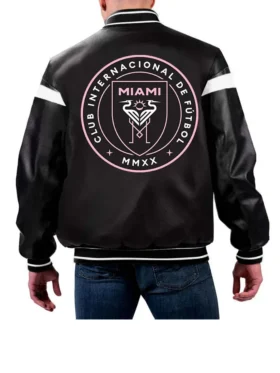 Inter Miami CF Leather Bomber Jacket Back