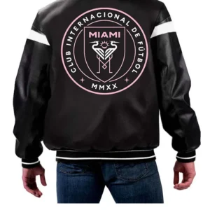 Inter Miami CF Leather Bomber Jacket Back