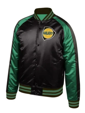 LA Galaxy Black Full Snap Bomber Jacket