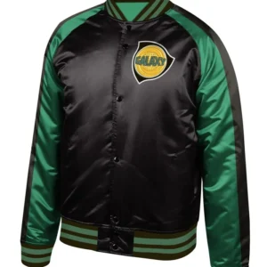 LA Galaxy Black Full Snap Bomber Jacket