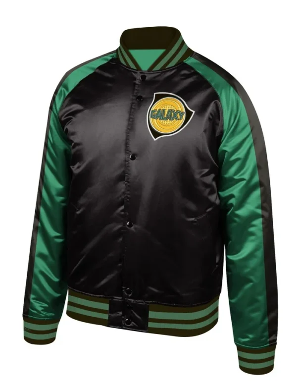 LA Galaxy Black Full Snap Bomber Jacket
