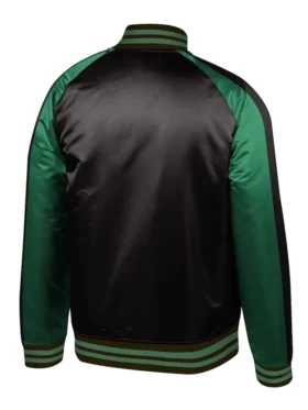 LA Galaxy Black Full Snap Bomber Jacket Back