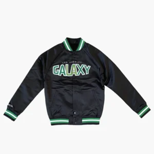 LA Galaxy Black Satin Bomber Jacket