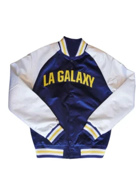 LA Galaxy Satin Full Snap Bomber Jacket