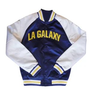 LA Galaxy Satin Full Snap Bomber Jacket