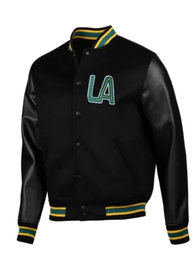 La Galaxy Black Varsity Wool Jacket