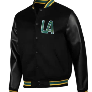 La Galaxy Black Varsity Wool Jacket