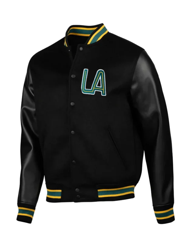 La Galaxy Black Varsity Wool Jacket