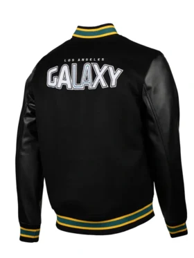 La Galaxy Black Varsity Wool Jacket Back