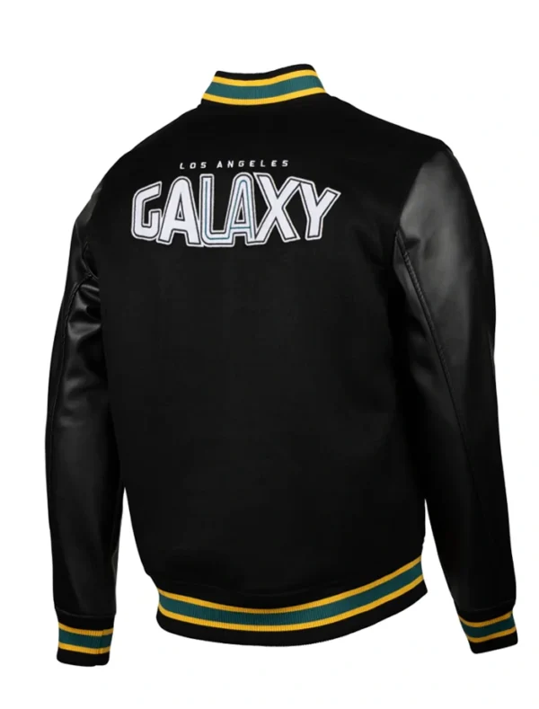 La Galaxy Black Varsity Wool Jacket Back