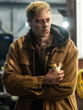 Locked 2025 Bill Skarsgard Brown Cotton Jacket