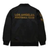 Los Angeles FC Black Satin Bomber Jacket Back