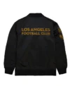 Los Angeles FC Black Satin Bomber Jacket Back