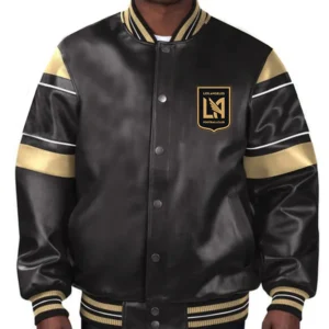 Los Angeles FC Leather Bomber Full Snap Jacket