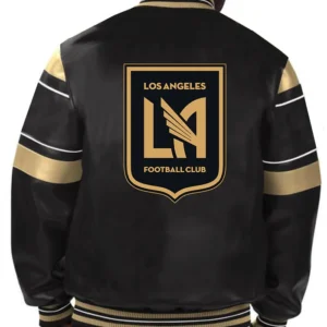 Los Angeles FC Leather Bomber Full Snap Jacket Back