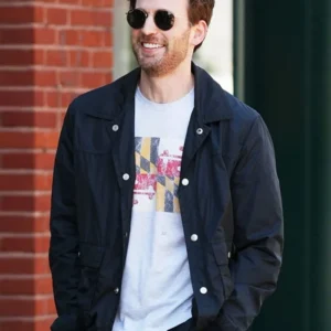Materialists 2025 Chris Evans Blue Jacket Front