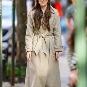 Materialists 2025 Dakota Johnson Beige Trench Coat
