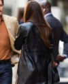 Materialists 2025 Dakota Johnson Black Leather Coat