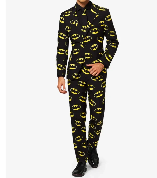 Mens Black Batman 2 Piece Formal Suit