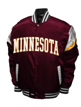 Minnesota Bomber Full Snap Satin Jacket