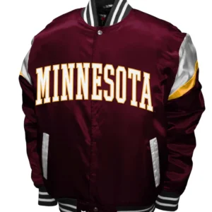 Minnesota Bomber Full Snap Satin Jacket