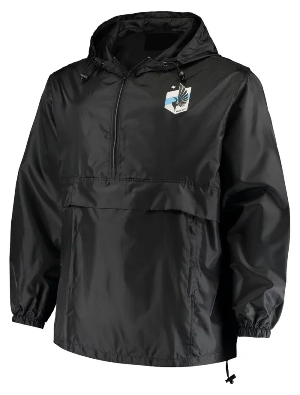 Minnesota United FC Anorak Black Pull Over Jacket