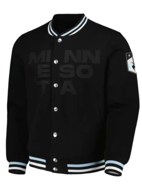 Minnesota United FC Black Bomber Full Snap Jacket