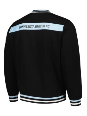 Minnesota United FC Black Bomber Full Snap Jacket Back