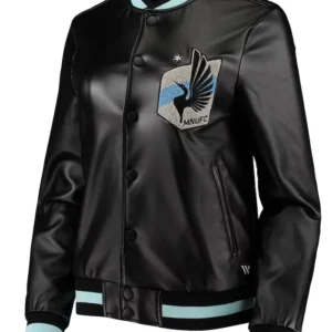 Minnesota United FC Leather Bomber Full Snap Jacket