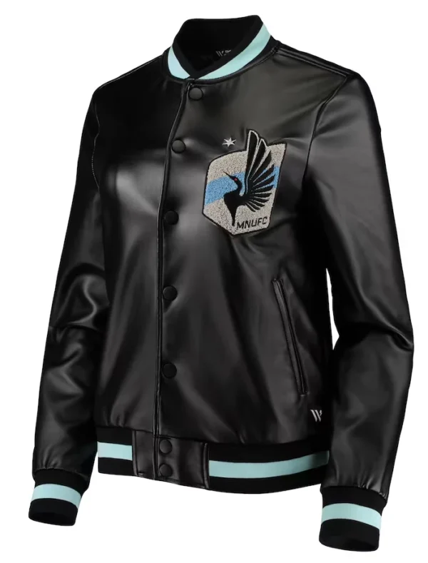 Minnesota United FC Leather Bomber Full Snap Jacket