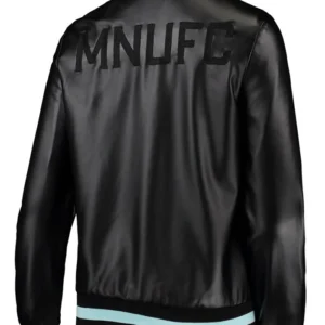 Minnesota United FC Leather Bomber Full Snap Jacket Back