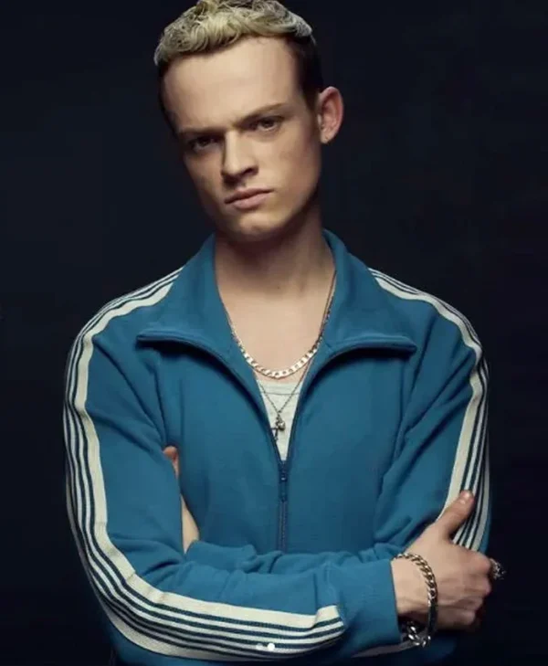 MobLand S01 Eddie Harrigan Blue Track Jacket Side