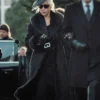 MobLand S01 Maeve Harrigan Black Fur Coat Side