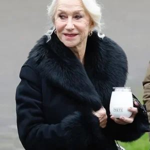 MobLand S01 Maeve Harrigan Black Fur Coat Front