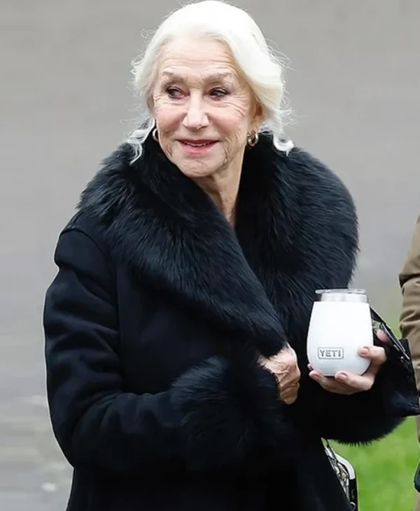 MobLand S01 Maeve Harrigan Black Fur Coat Front