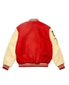 Nas Varsity Red Jacket Back