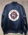 New England Revolution Navy Blue Zipper Bomber Jacket Back