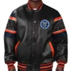 New York City FC Leather Bomber Full Snap Jacket