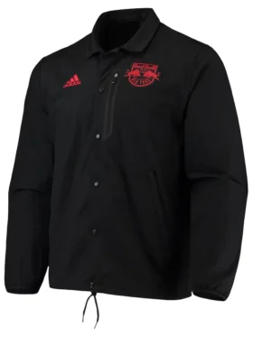 New York Red Bulls Black Full Snap Jacket