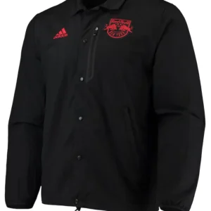 New York Red Bulls Black Full Snap Jacket