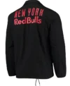New York Red Bulls Black Full Snap Jacket Back