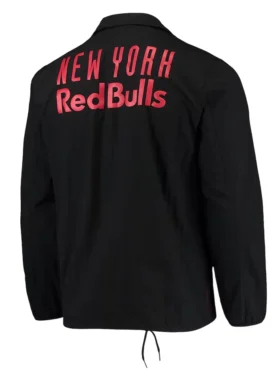 New York Red Bulls Black Full Snap Jacket Back