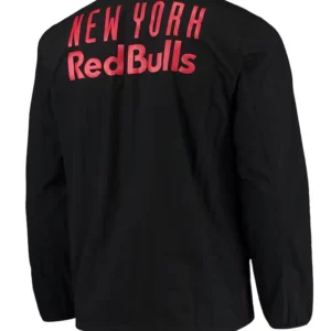 New York Red Bulls Black Full Snap Jacket Back