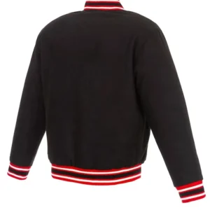 New York Red Bulls Black Varsity Wool Jacket Back