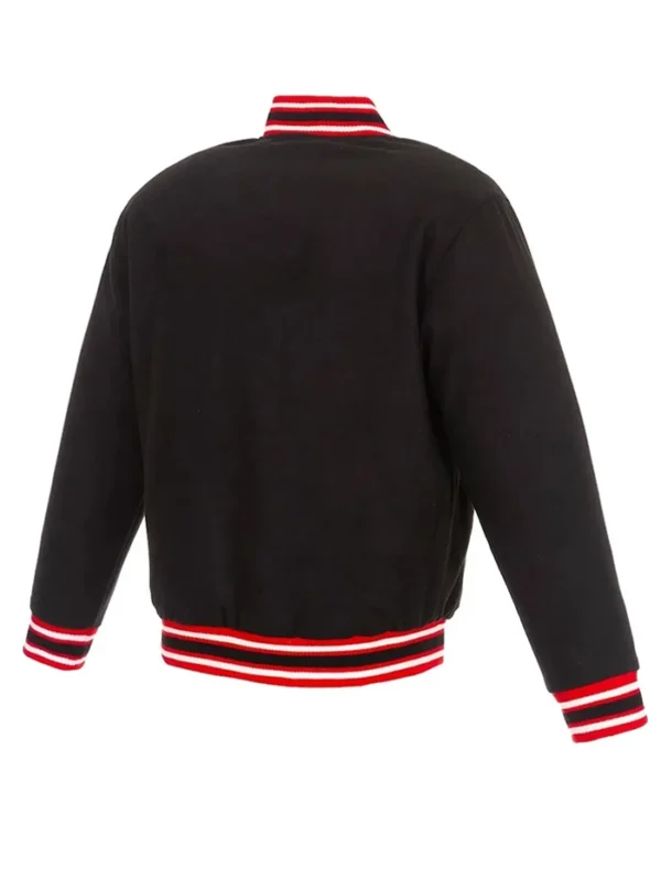 New York Red Bulls Black Varsity Wool Jacket Back