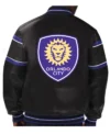 Orlando City Leather Bomber Full Snap Jacket Back