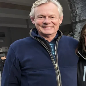 Out there 2025 Martin Clunes Blue Jacket Side