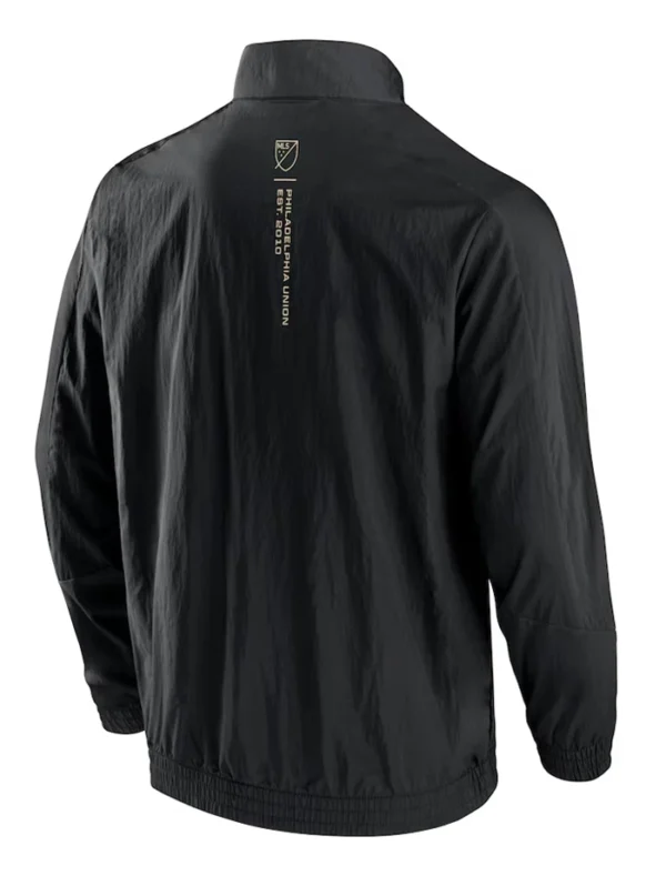 Philadelphia Union Black Zipper Bomber Jacket Back