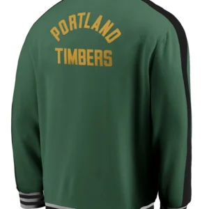 Portland Timbers Green Zipper Bomber Jacket Back