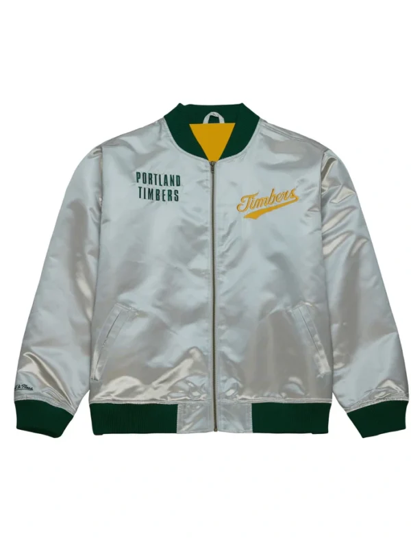 Portland Timbers Grey Satin Bomber Jacket